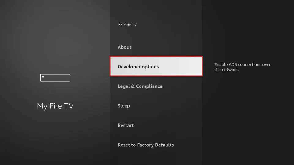 Activer les options développeur sur FireStick